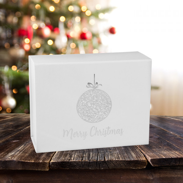 160mm Christmas Bauble Boxes from stock at Midpac Packaging. White